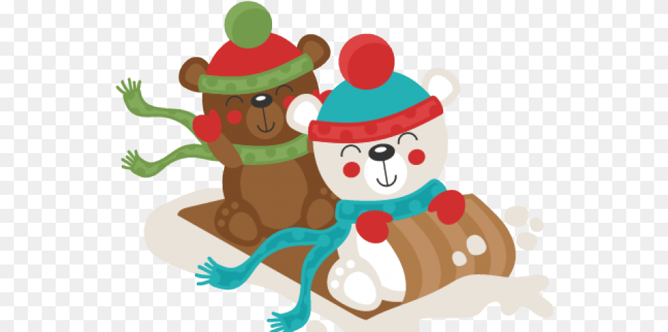 Polar Bear Clipart Sled Polar Bear Christmas, Nature, Outdoors, Winter, Snow Png Image