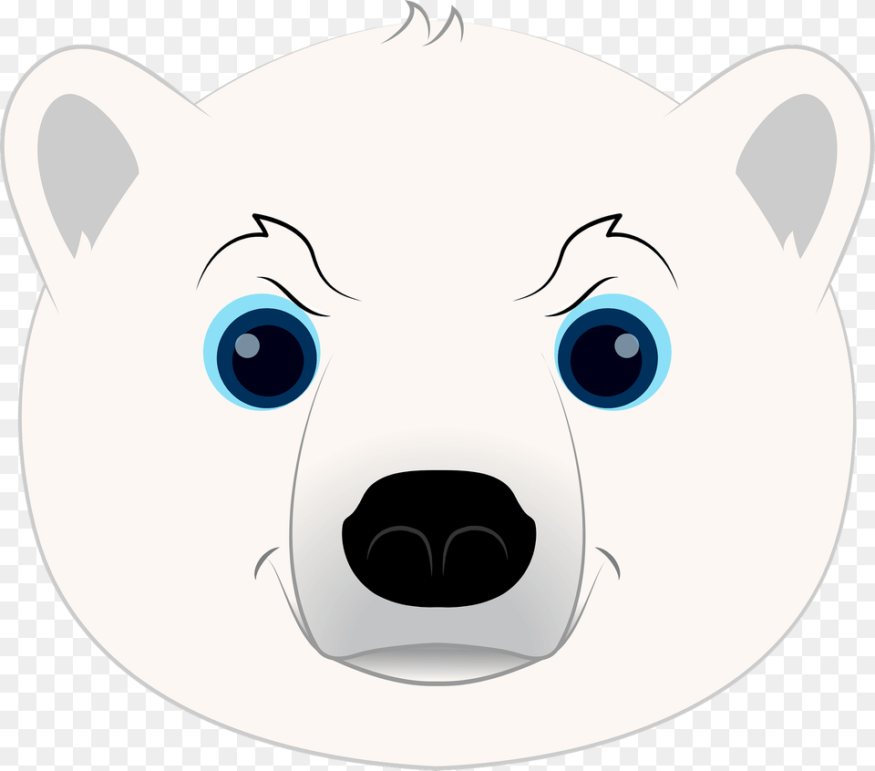 Polar Bear Face Clipart, Animal, White Dog, Canine, Pet Free Png