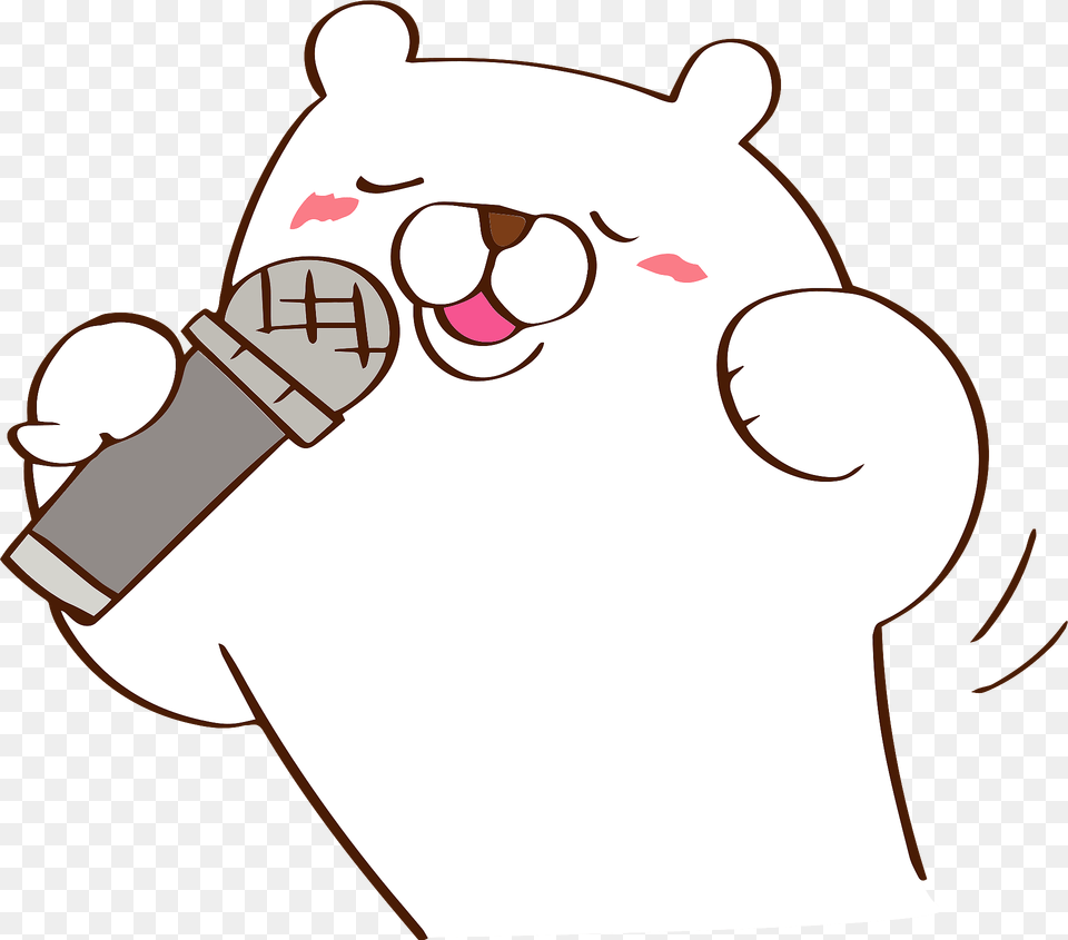 Polar Bear Is Singing Karaoke Clipart, Animal, Fish, Sea Life, Shark Free Transparent Png