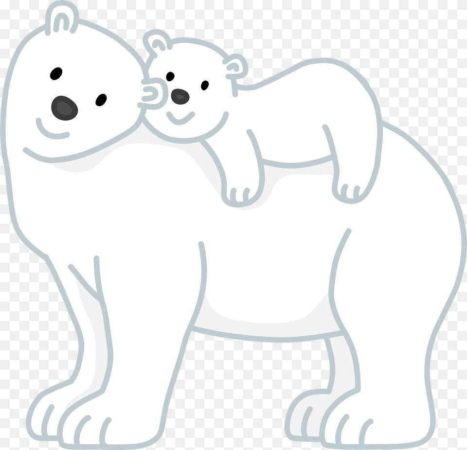 Polar Bear Mother And Baby Clipart, Animal, Mammal, Wildlife, Polar Bear Png