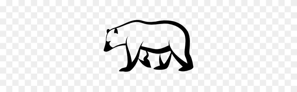 Polar Bear Outline Sticker, Stencil, Animal, Kangaroo, Mammal Free Png Download