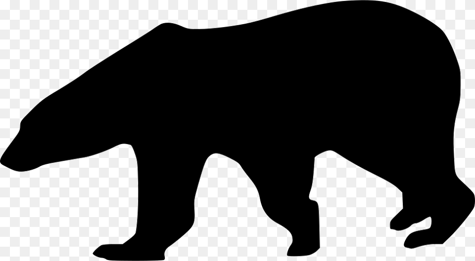 Polar Bear Polar Bear Black, Silhouette, Stencil, Animal, Wildlife Png