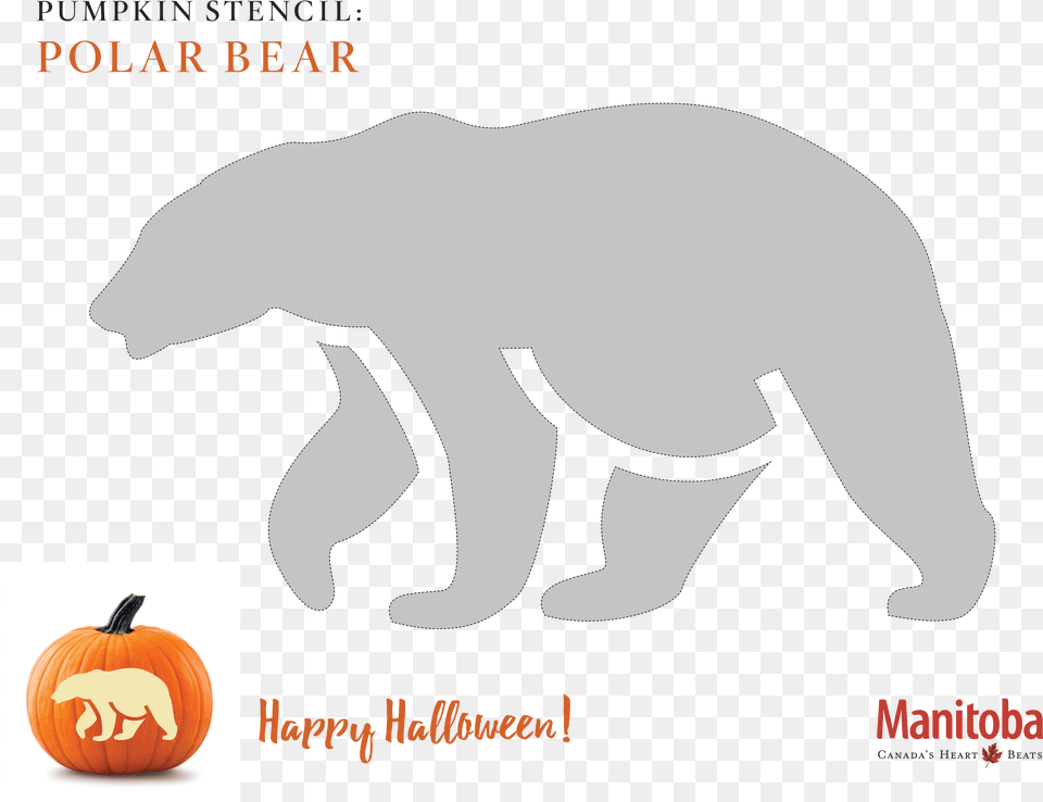 Polar Bear Pumpkin Carving Stencil Polar Bear Pumpkin Carving, Food, Plant, Produce, Vegetable Free Transparent Png