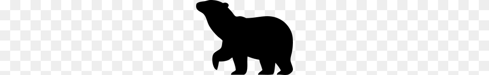 Polar Bear Silhouette Clip Art Polar Bear Vinyl Decal Sticker, Gray Png Image