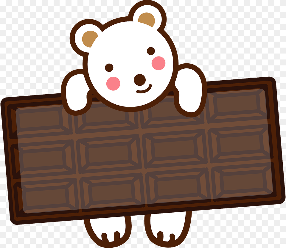 Polar Bear With Chocolate Clipart, Furniture, Food, Sweets, Cabinet Free Png