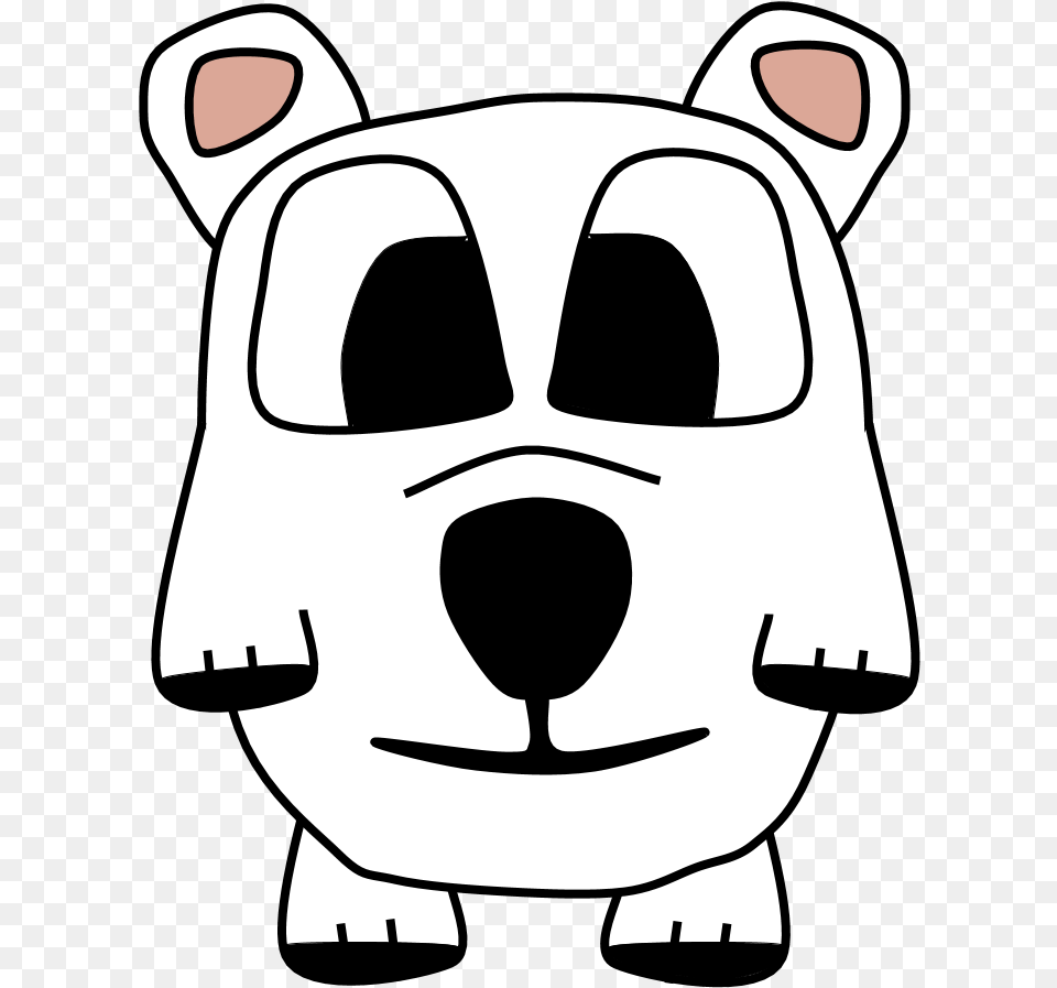 Polar Bears Big Eyes Cartoon Animal, Stencil, Ammunition, Grenade, Weapon Free Png Download