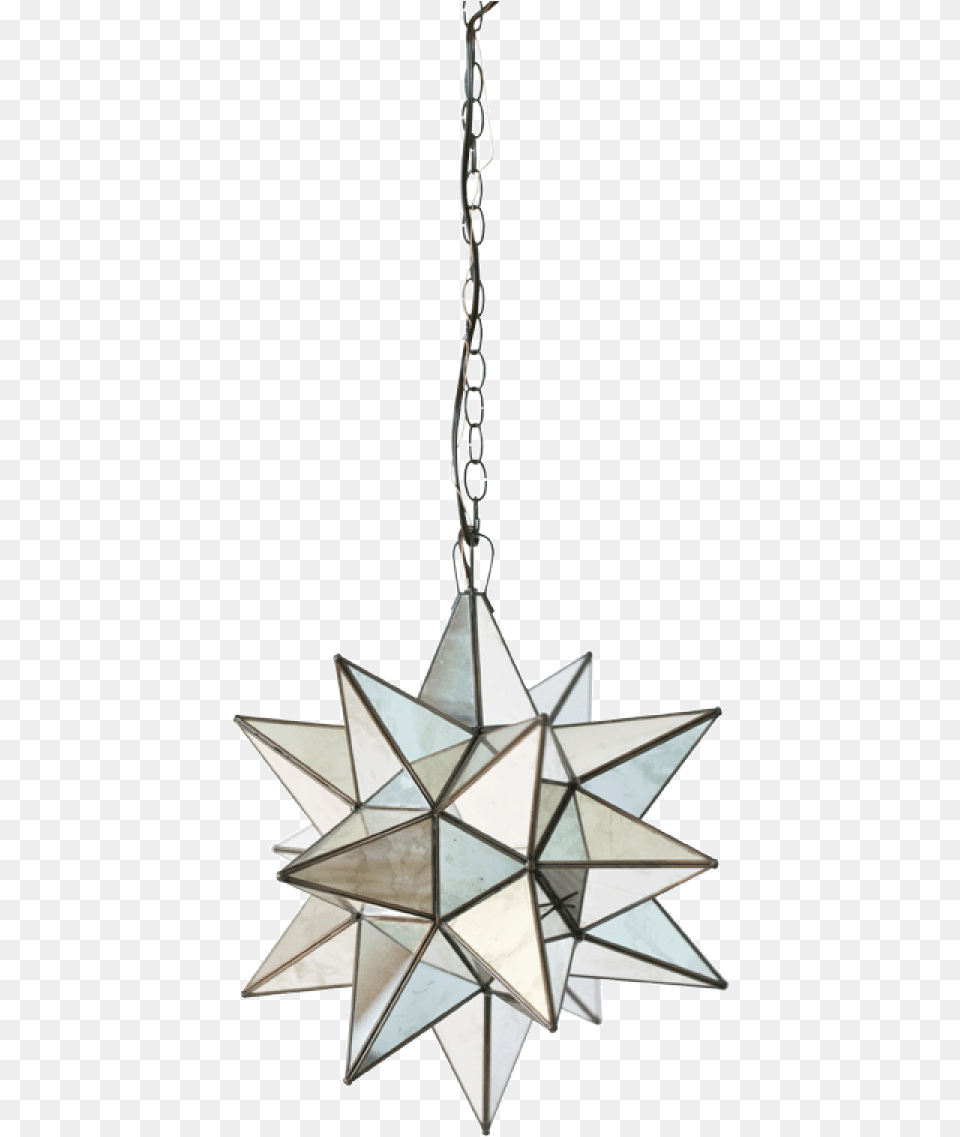 Polaris Hollywood Regency Star Antique Mirror Glass Chandelier, Lamp, Star Symbol, Symbol Free Transparent Png