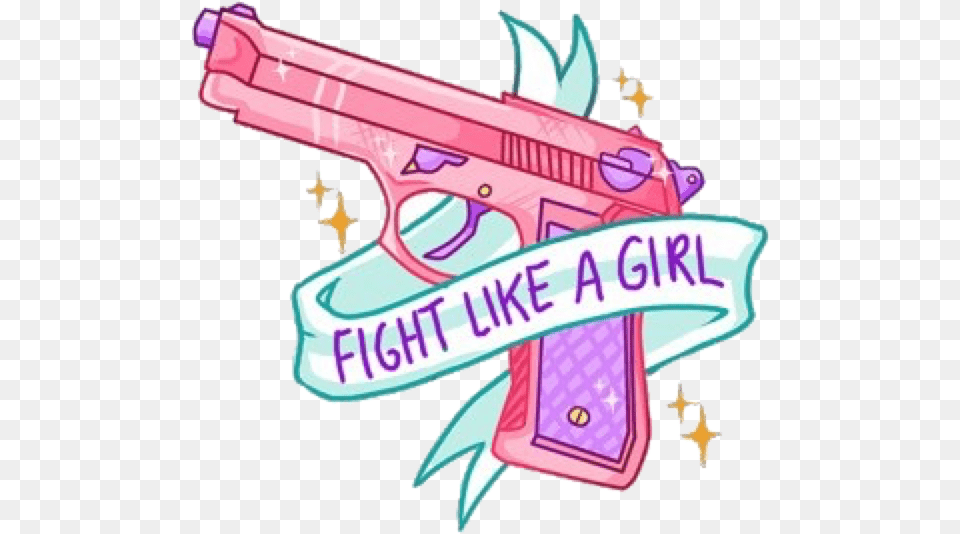 Polaroid Clipart Sticker Tumblr Fight Like A Girl Gun, Firearm, Handgun, Weapon, Toy Free Transparent Png