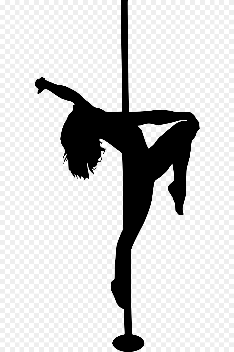 Pole Dance Silhouette, Gray Png Image