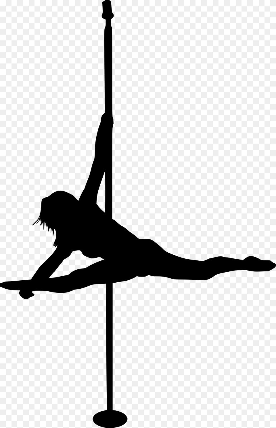 Pole Dancer Silhouette, Gray Png
