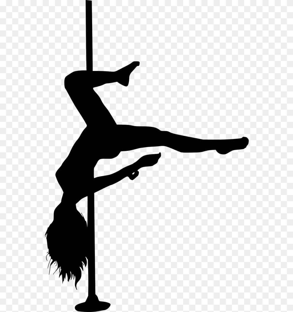 Pole Dancer Silhouette, Gray Free Transparent Png