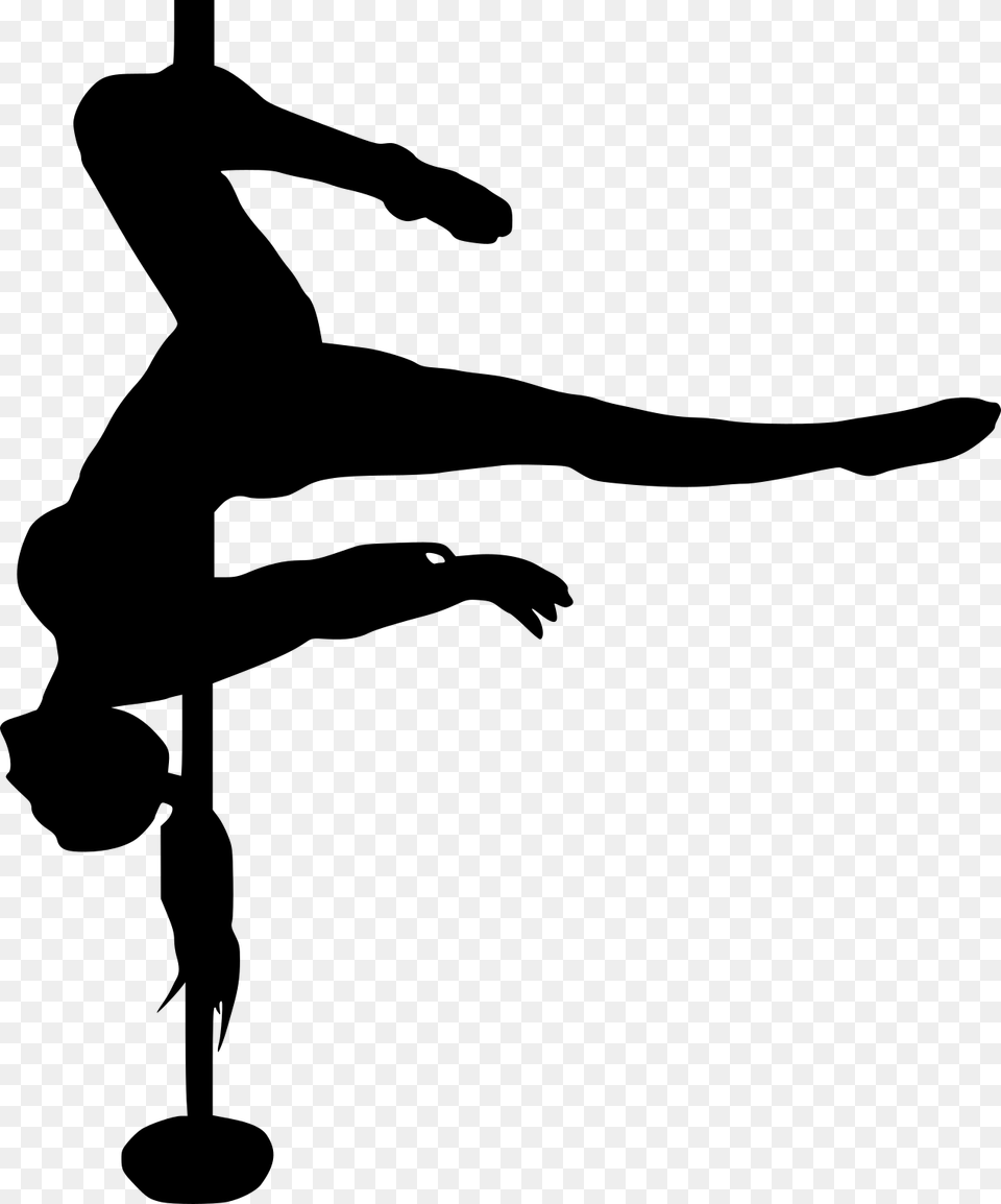 Pole Dancer Silhouette Pole Dance Silhouette Transparent, Gray Png Image