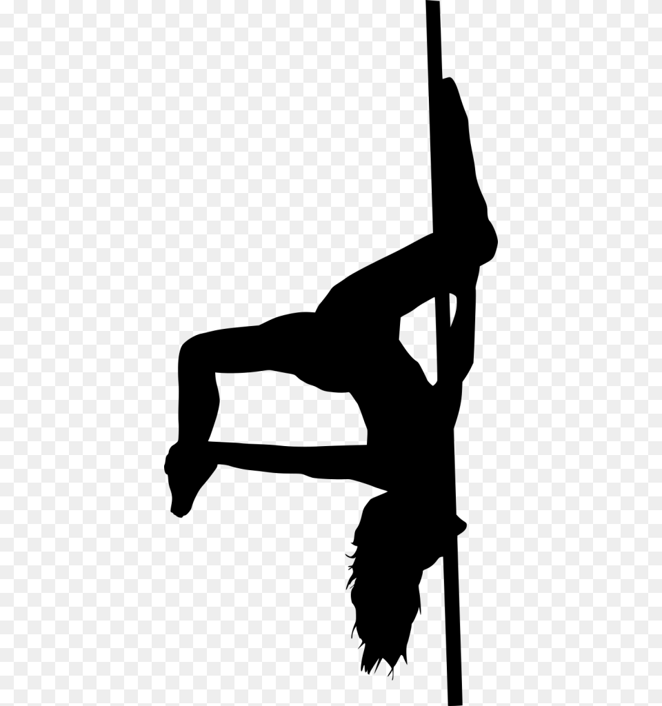 Pole Dancer Silhouette Pole Dancer Silhouette, Gray Png