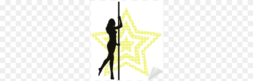 Pole Dancer Woman On Star Background Silhouette, Person, Female, Adult, Pole Vault Free Transparent Png
