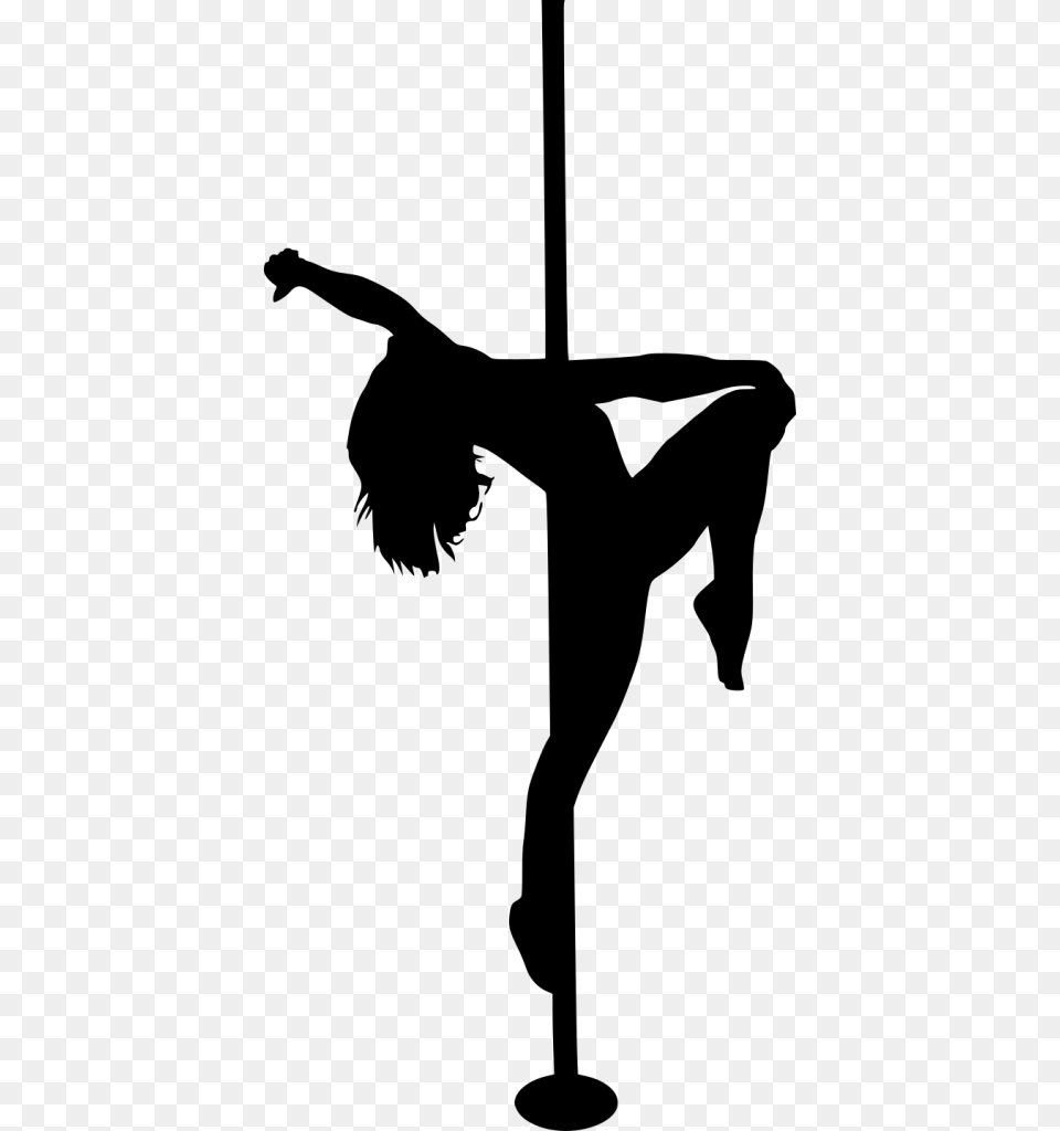 Pole Dancing Silhouette Pole Dancer Silhouette, Gray Png Image