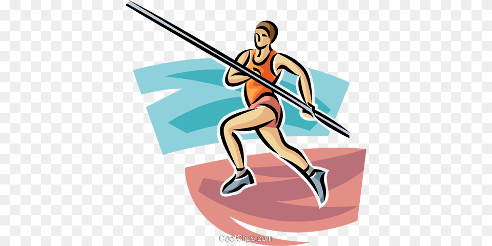 Pole Vaulter Royalty Vector Clip Art Illustration, Person, Acrobatic, Pole Vault, Sport Png