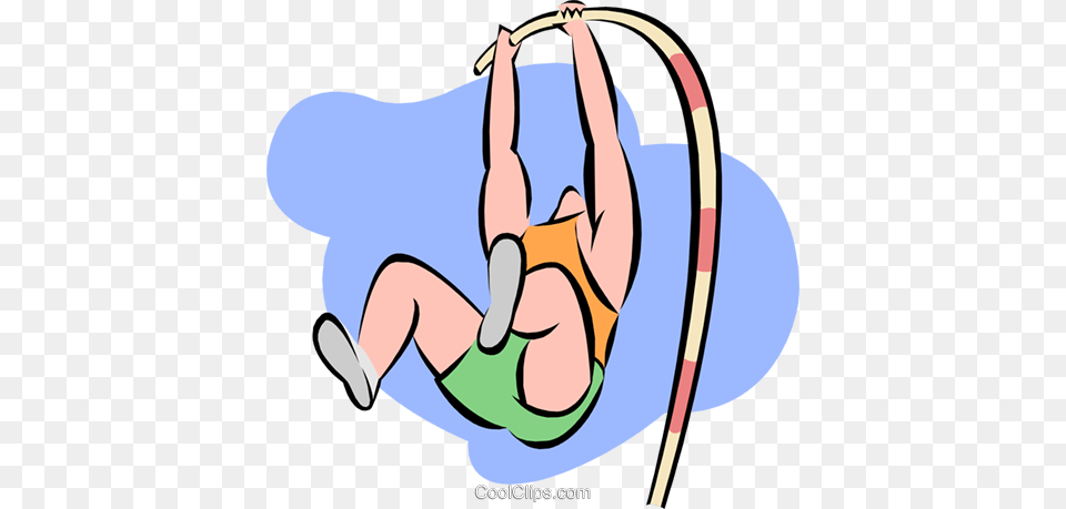 Pole Vaulter Royalty Vector Clip Art Illustration, Acrobatic, Person, Pole Vault, Sport Png Image