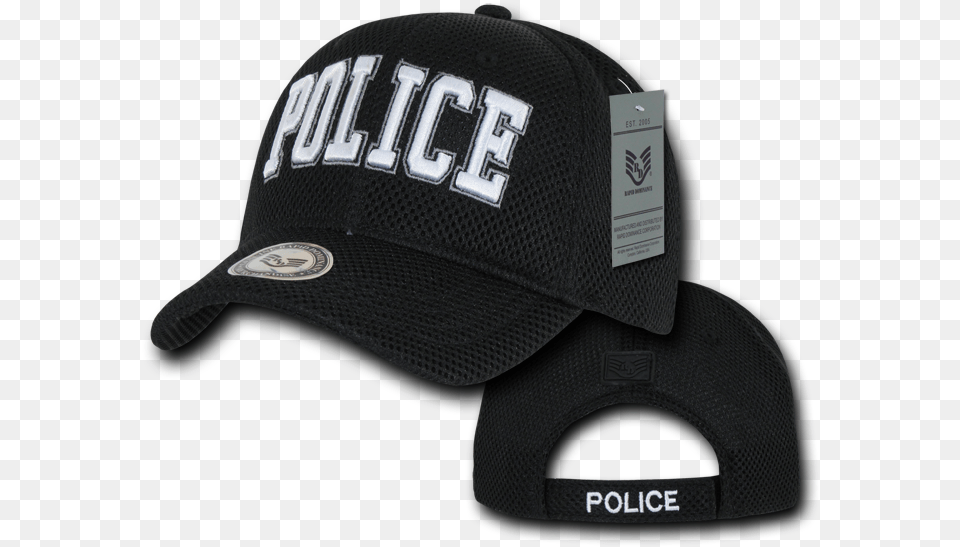 Police Air Mesh Hat Thin Silver Line Hat, Baseball Cap, Cap, Clothing Free Png Download