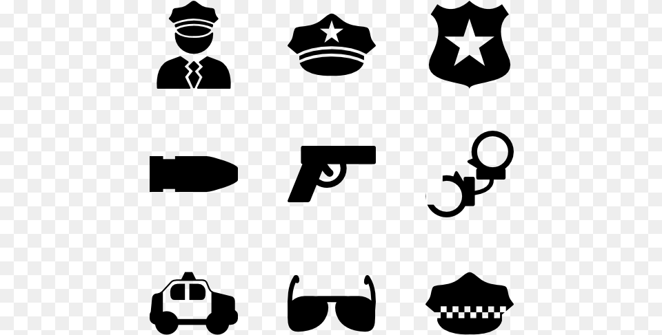 Police Anatomy Icons, Gray Free Png