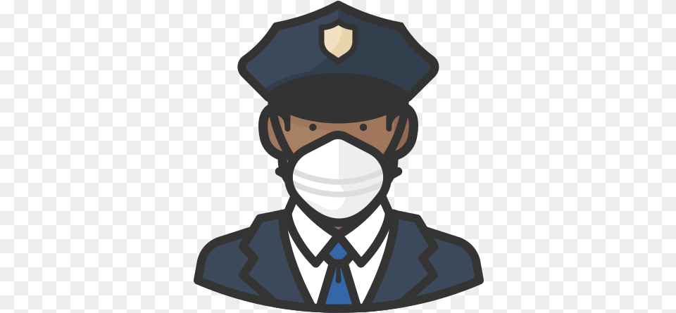 Police Black Male Coronavirus People Avatar Mask Coronavirus Police With Mask Drawing, Accessories, Formal Wear, Tie, Person Free Png Download