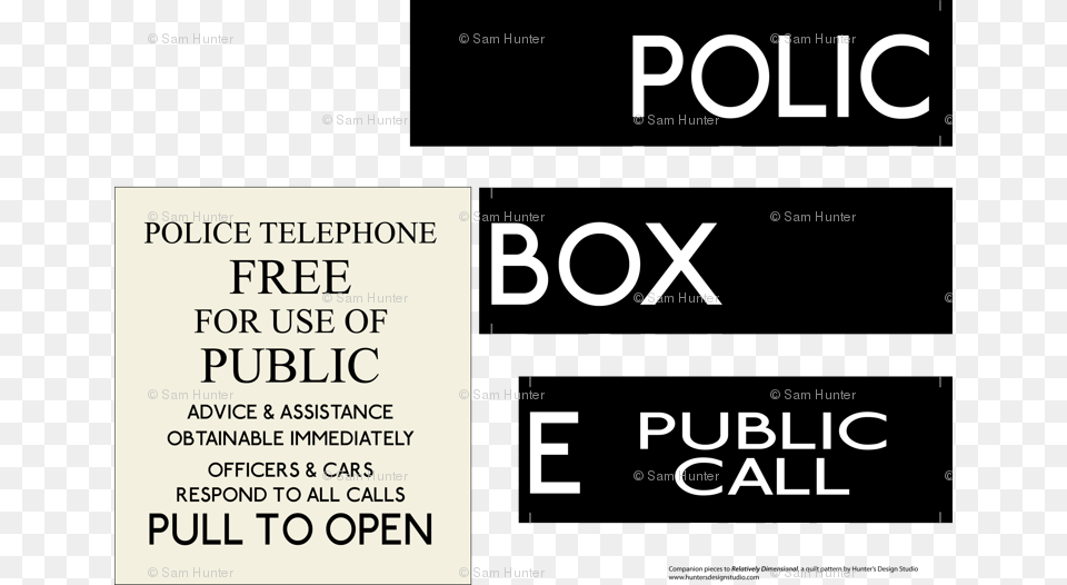 Police Box Quilt Pattern Fq Companion Fabric Tardis Police Public Call Box, Advertisement, Poster, Text, Scoreboard Free Transparent Png