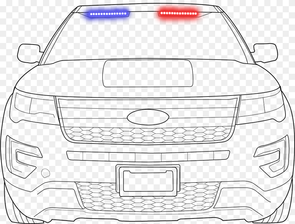 Police Car Cop Car Outline Front View Free Png