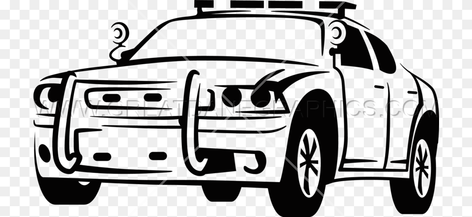 Police Car Police Car Clipart Black And White, Transportation, Vehicle, Machine, Wheel Png
