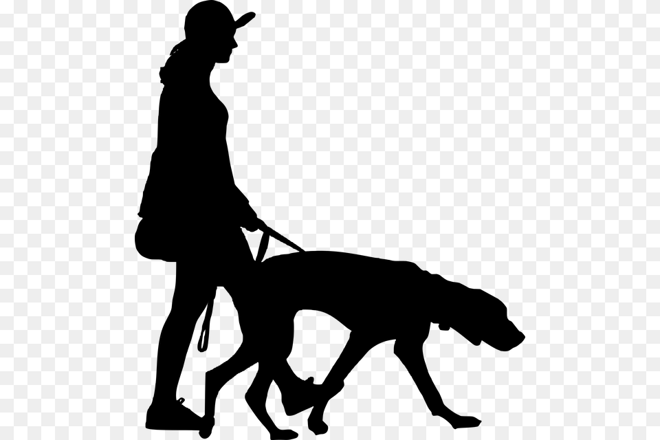 Police Dog Walking People Silhouette, Gray Free Transparent Png