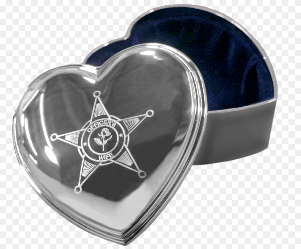 Police Engraved Silver Heart Jewelry Box Solid, Helmet, Symbol, Emblem Png