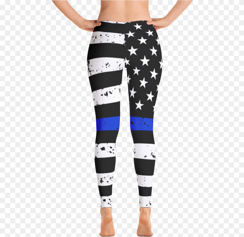 Police Flag Leggings Red Black And White Leggings, Clothing, Hosiery, Pants, Tights Png Image