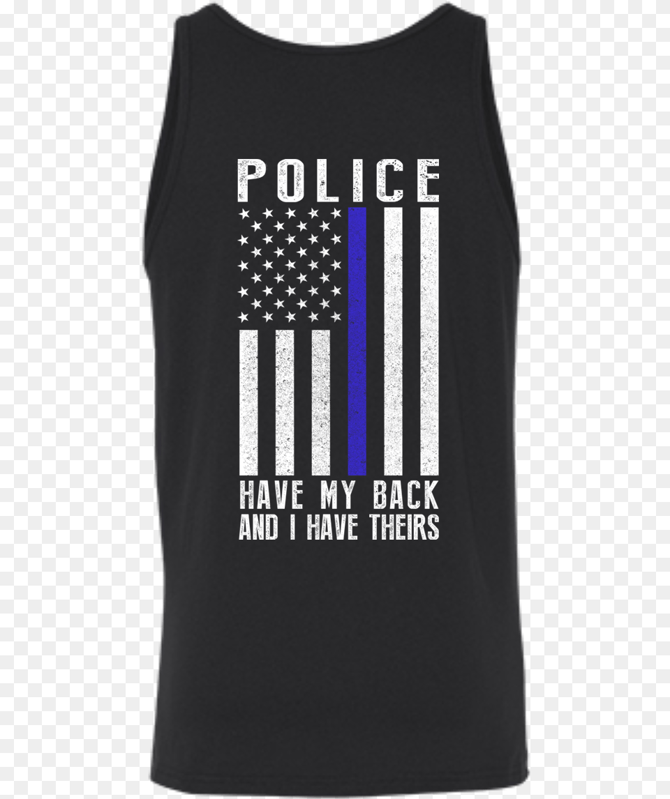 Police Have My Back And I Have Theirs Police Thin Blue Active Tank, Clothing, T-shirt, Tank Top Png Image