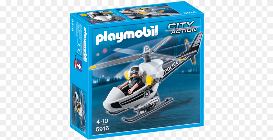 Police Helicopter Playmobil 5916 Police Helicopter, Aircraft, Transportation, Vehicle, Boy Png