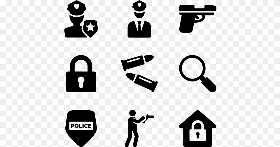 Police Icon Vector, Gray Free Transparent Png