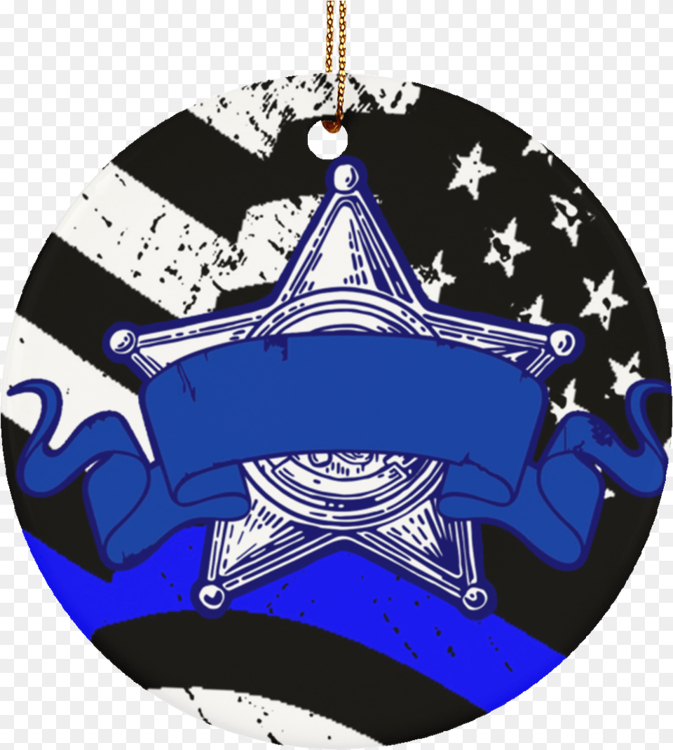 Police Inspired Ceramic Blue Line Grunge Flag Patriotic Emblem, Accessories, Chandelier, Lamp, Symbol Png Image