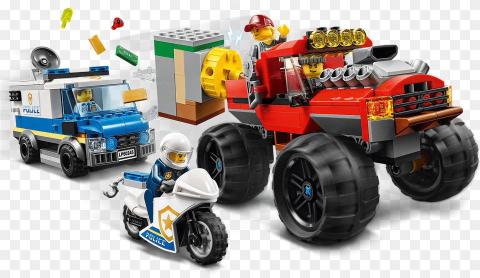 Police Monster Truck Heist Lego City Police Monster Truck Heist, Wheel, Machine, Helmet, Vehicle Free Png
