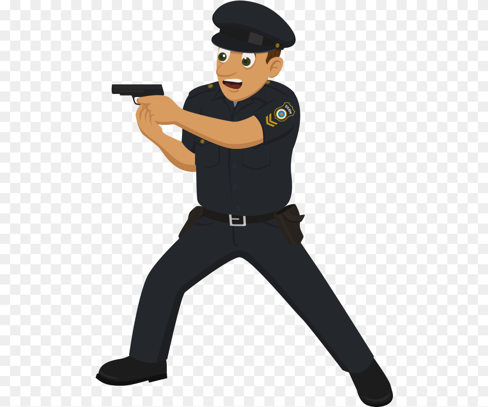 Police Officer Cartoon Drawing Cop Pointing Gun Cartoon, Person, People, Weapon, Firearm Png