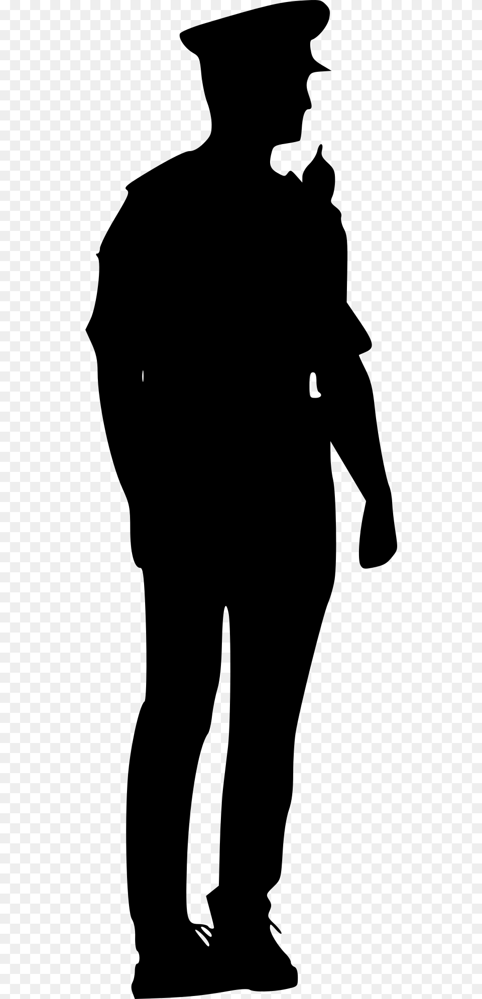 Police Officer Silhouette, Gray Free Png Download