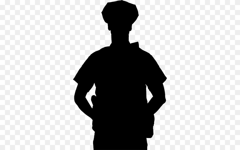 Police Officer Silhouette Police In Police, Gray Free Png