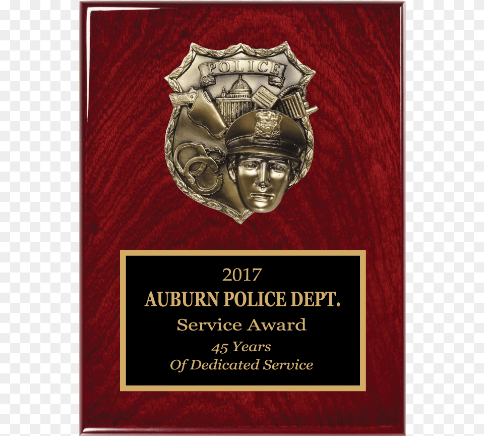 Police Rosewood Finish Plaque, Symbol, Badge, Logo, Person Free Png