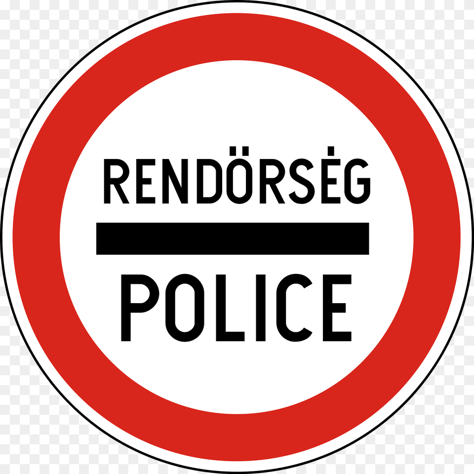 Police Sign In Hungary Clipart, Symbol, Road Sign Free Transparent Png