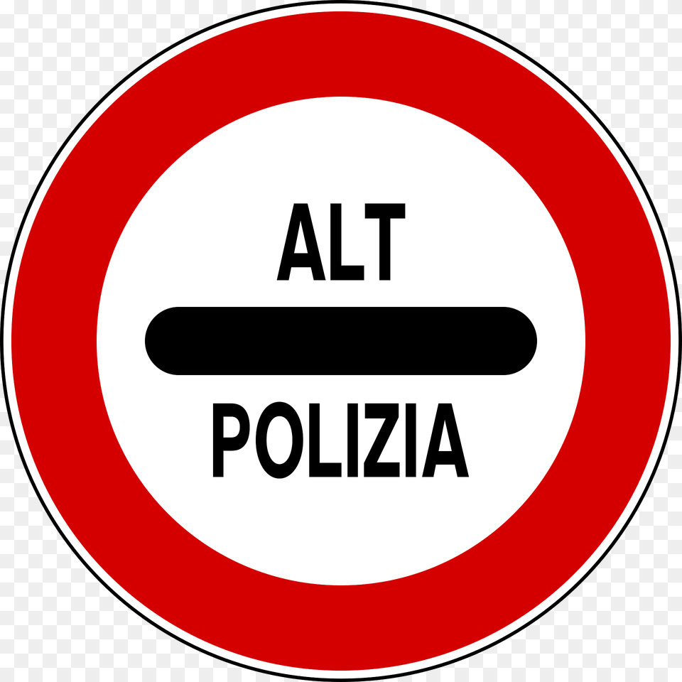 Police Sign In Italy Clipart, Symbol, Road Sign Free Png
