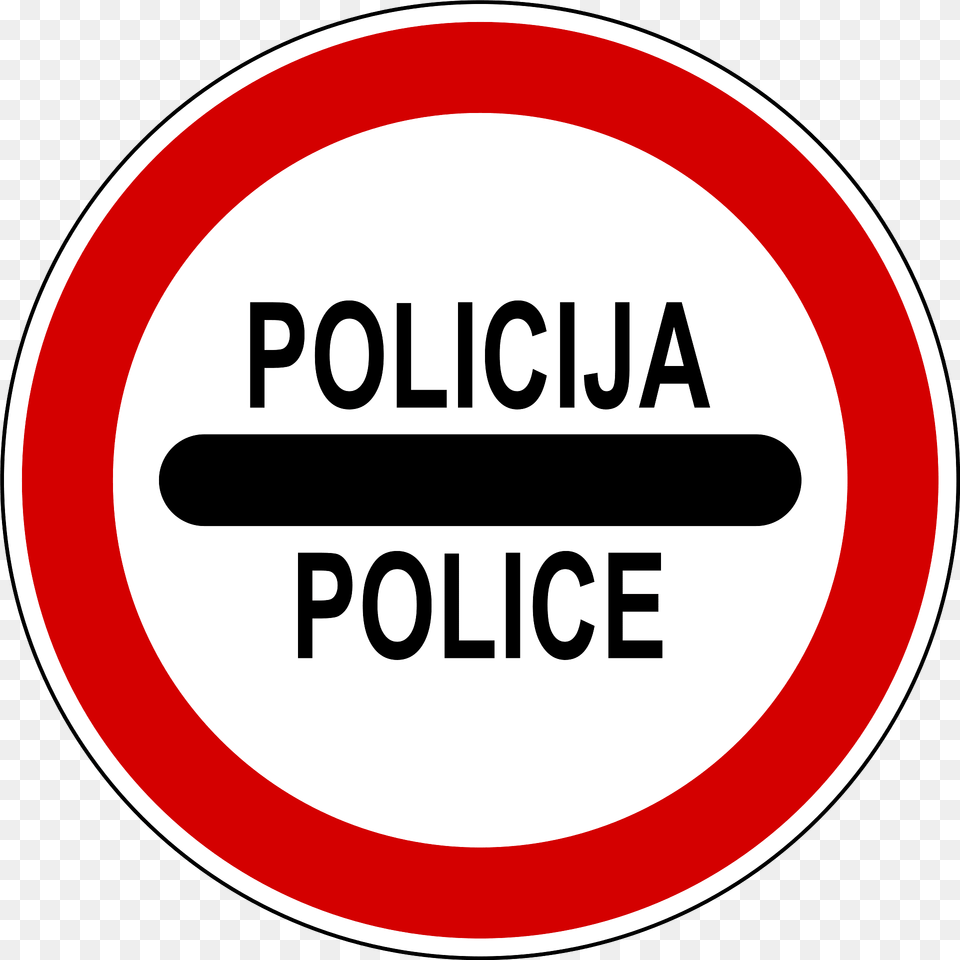 Police Sign In Slovenia Clipart, Symbol, Road Sign Png Image