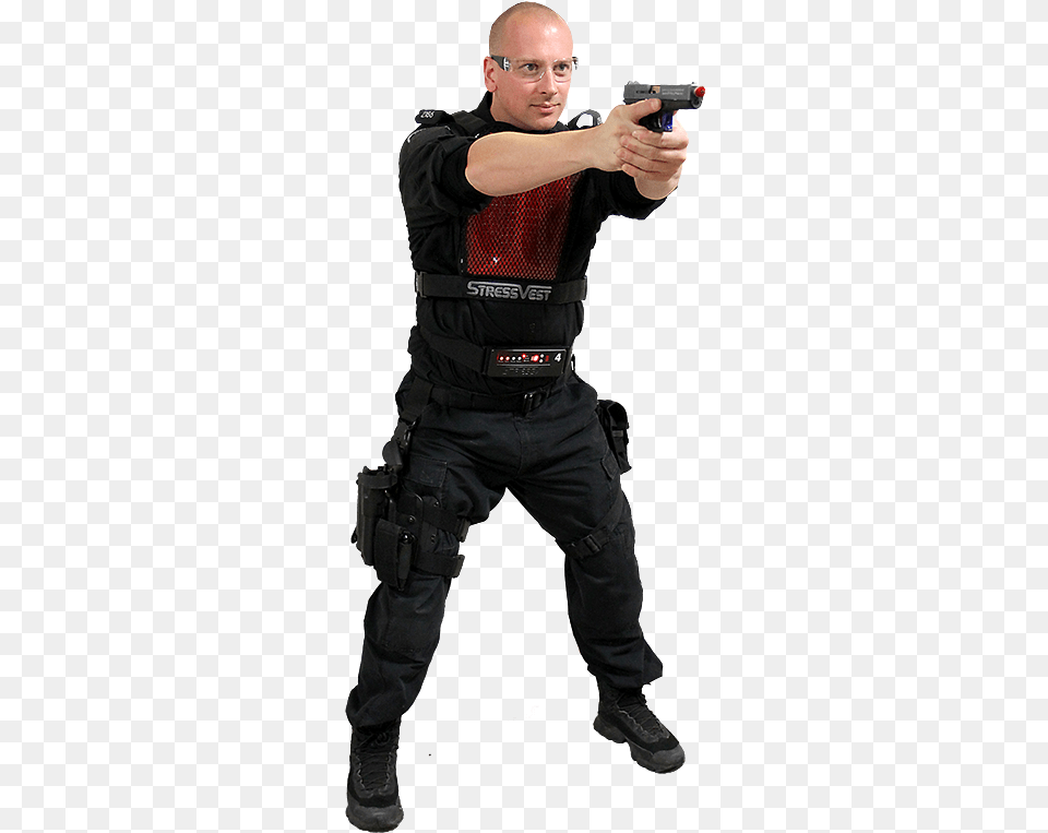 Police With Gun, Firearm, Handgun, Weapon, Adult Free Png