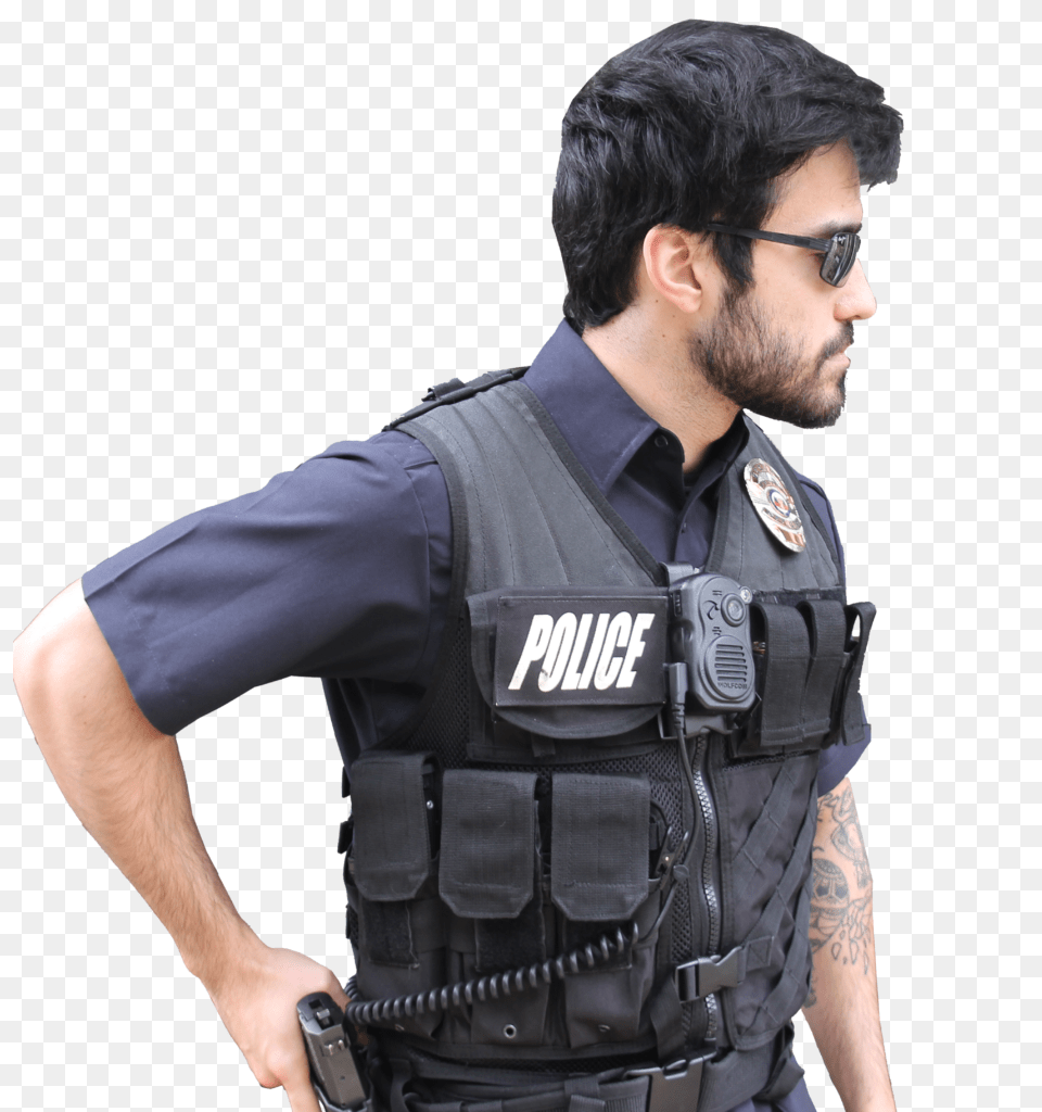 Policeman, Vest, Clothing, Adult, Person Png