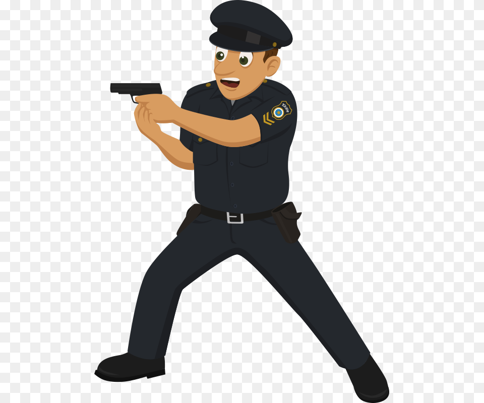 Policeman, Weapon, Firearm, Gun, Handgun Free Png Download