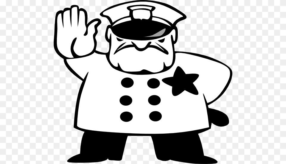 Policeman Black And White Clip Art, Stencil, Baby, Person, Face Png Image
