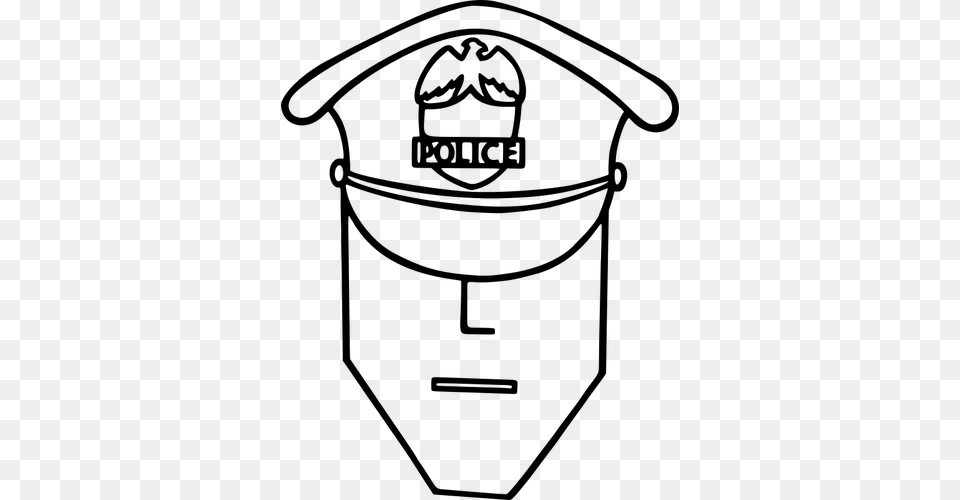 Policeman Sketch, Gray Png Image