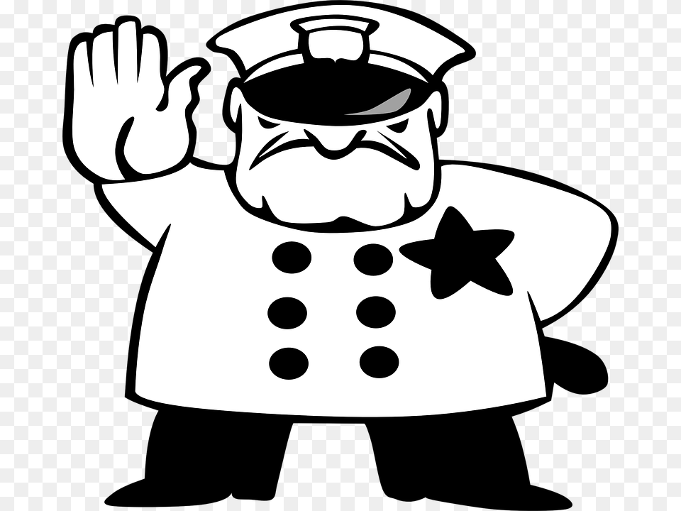 Policeman Stop Traffic White Black Moustache, Stencil, Baby, Person, Face Free Transparent Png