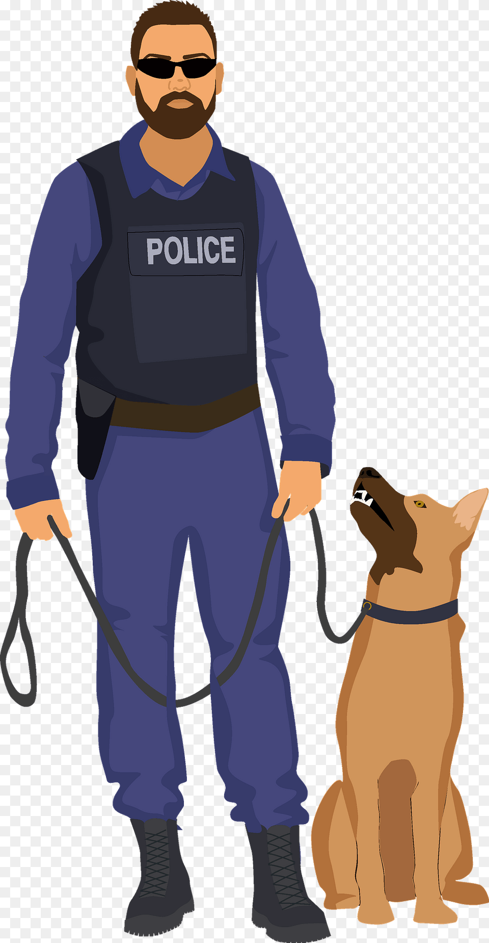 Policeman With A Dog Clipart, Male, Adult, Man, Person Free Png