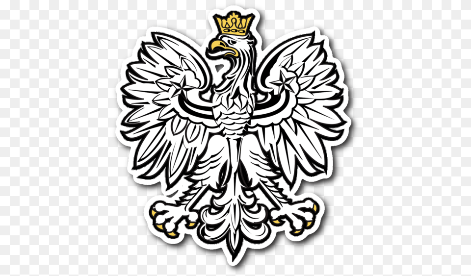 Polish Eagle Die Cut Vinyl Sticker Pawlowski Polish Pride Lined Journal, Emblem, Symbol, Animal, Bird Png Image